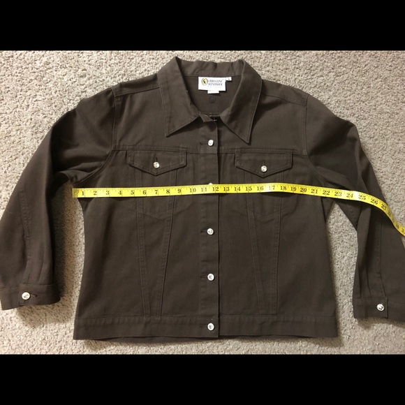 Christine Alexander Denim Jacket Sz L Rhinestone Crystal Button Up Brown - Picture 4 of 13